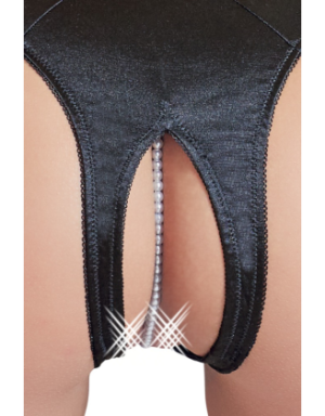 Tanga ouvert en satin avec perles - Cottelli