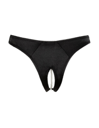 Tanga ouvert en satin avec perles - Cottelli