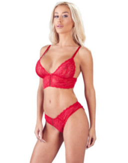 Ensemble 2 pièces rouge dentelle 