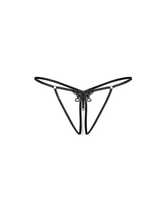 Selisme string ouvert noir