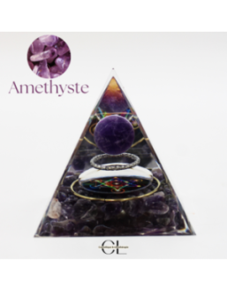 Orgonite pyramide Amethyste Métatron