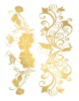 Tatouage éphémère - Effet or  