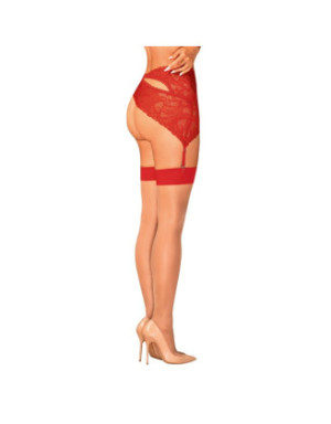 S814 Bas jarretelles rouge