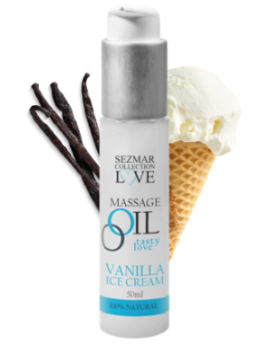 Huile de massage comestible Vanille glacée 50ml - SEZ063