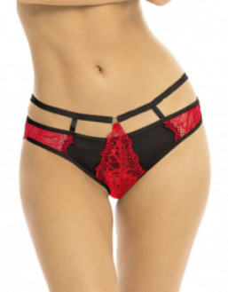 Culotte échancrée rouge et noir 