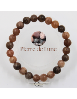 Bracelet en pierres naturelles Pierre de Lune Multicolore AB 8-9mm