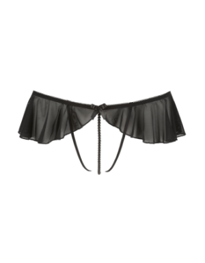 String ouvert à volants & perles noires - Cottelli