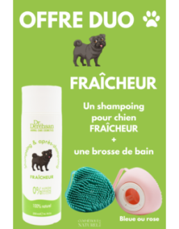 Shampoing pour chien 200ml  brosse de bain - OFFRE DUO - FRAÎCHEUR