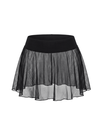 Mini jupe noire en résille transparente Stella