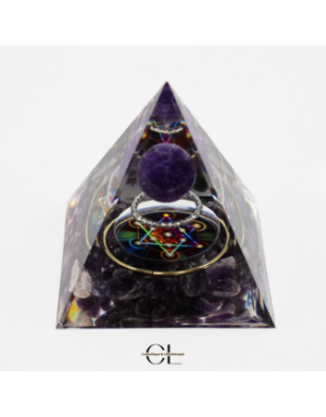 Orgonite pyramide Amethyste Métatron