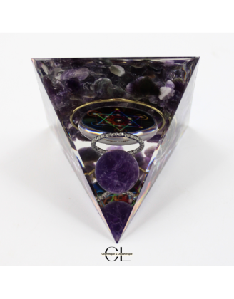 Orgonite pyramide Amethyste Métatron