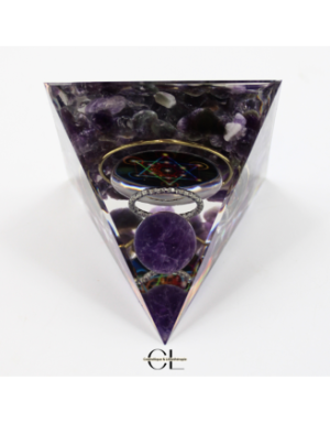 Orgonite pyramide Amethyste Métatron