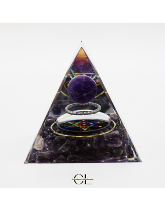 Orgonite pyramide Amethyste Métatron