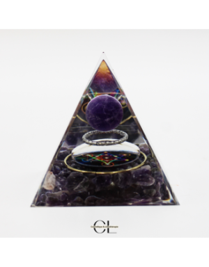 Orgonite pyramide Amethyste Métatron
