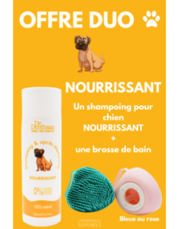 Shampoing pour chien 200ml  brosse de bain - OFFRE DUO - NOURRISSANT