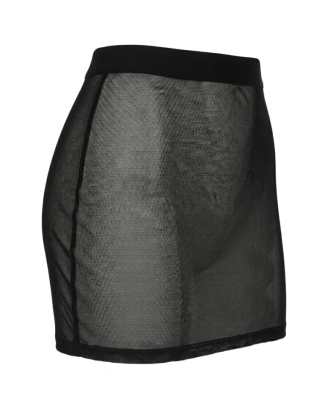 Jupe noire en résille transparente Maya