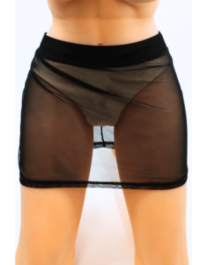 Jupe noire en résille transparente Maya