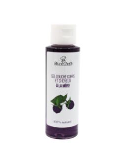 2 en 1Gel douche corps et shampoing à la mûre - 100ml 100% naturel - Format voyage