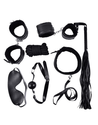 Ensemble Bondage noir - 10 pièces 
