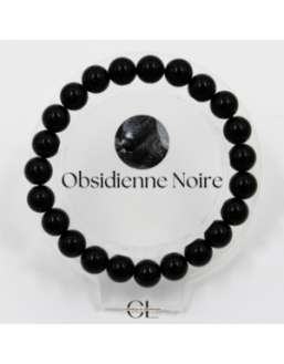 Bracelet en pierres naturelles Obsidienne noire A 8mm
