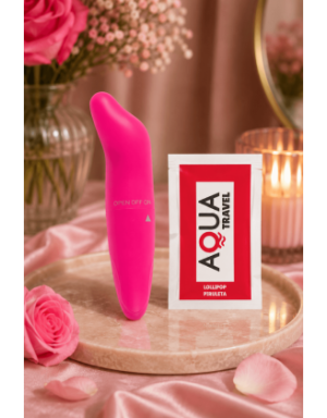 Vibromasseur Tête Incurvée Rose + 1 dosette de lubrifiant — Pocket Pleasure