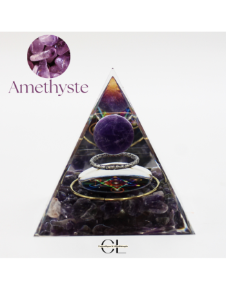 Orgonite pyramide Amethyste Métatron