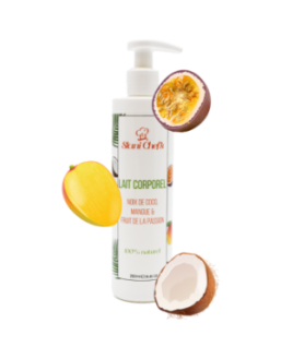 Lait corporel à la noix de coco, mangue  fruit de la passion - 250ml 100% naturel