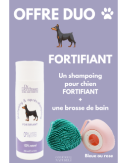 Shampoing pour chien 200ml  brosse de bain - OFFRE DUO - FORTIFIANT