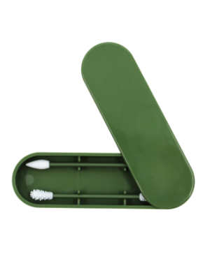 2 cotons-tiges réutilisables  boite de rangement - Vert