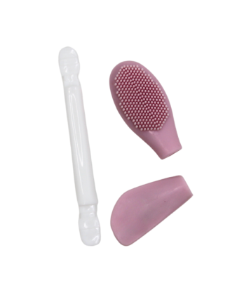 Spatule  brosse visage à double face rose
