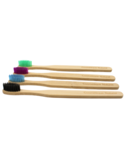 Lot de 4 Brosses à Dents en Bambou Colorées et Biodégradables