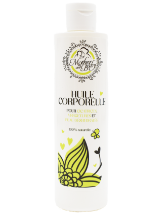 Huile corporelle pour vergetures, cicatrices et peau déshydratée - 250ml 100% naturelle
