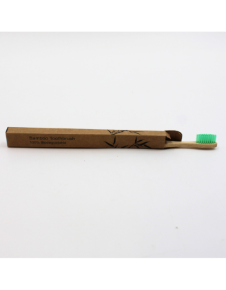 Brosse à Dents Douce en Bambou Verte