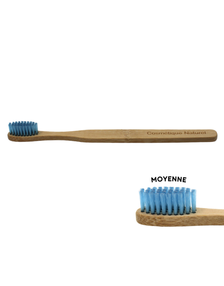 Brosse à Dents Moyenne en Bambou Bleue